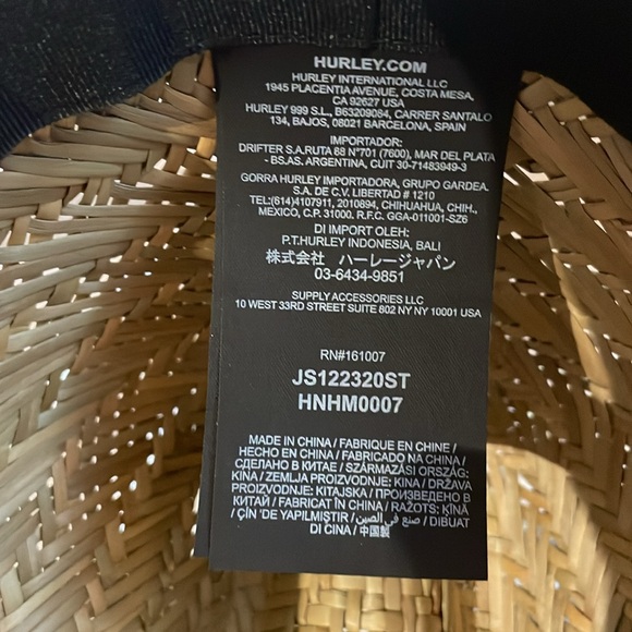 Hurley Bayside Lifeguard Straw Hat - Americana Brim - Picture 3 of 4